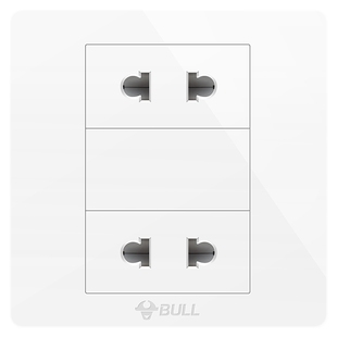 公牛四孔开关插座暗装86型4孔大面板多孔墙壁双2孔二位插墙上插板
