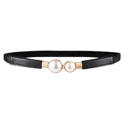 珍珠细腰带女配裙子简约百搭装饰