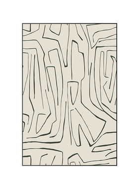 侘寂风肌理线条沙发背景墙装饰画