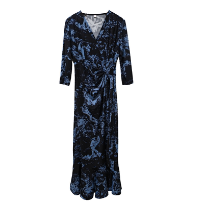 轻奢气质优雅印花显瘦鱼尾连衣裙