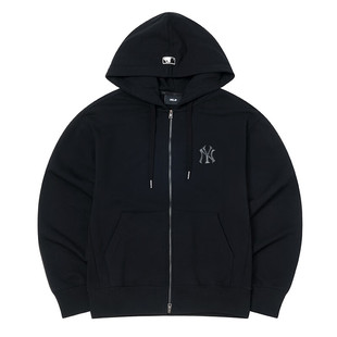 MLB男女款25秋季新款针织休闲运动宽松防风长袖连帽外套3ATRB0454