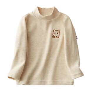 儿童薄绒男童女童半高领保暖内搭上衣中小童宝宝T恤长袖打底衫潮