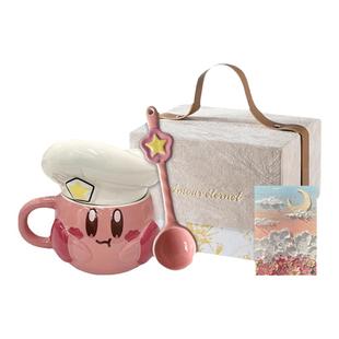 星之卡比杯子周边马克杯女生陶瓷喝水杯可爱带盖搞怪生日礼物家用