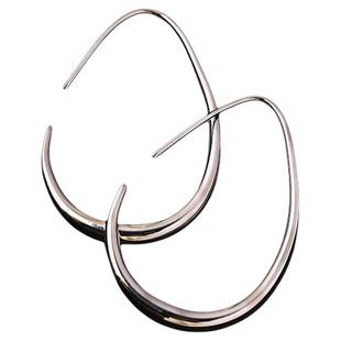 轻奢高级感椭圆水滴耳环女素圈耳圈2025新款爆款耳钉独特漂亮耳饰