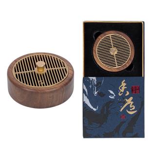 美真香禅定盘香盒胡桃木香薰家用室内摆件檀香熏香沉香线香炉香插