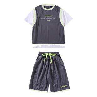 男童夏装套装2025新款儿童中大童夏季薄款帅气运动网红篮球服潮