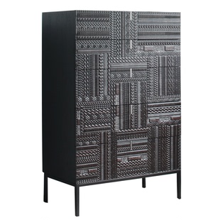 北欧表情比利时柚木餐边柜客厅五斗柜中古风红橡木卧室储物柜门厅