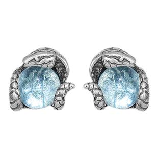 春季纯银耳钉男士小众美杜莎蛇形耳饰男生美式灵蛇耳环高级设计感