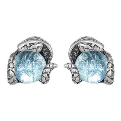 纯银耳钉男士个性美杜莎