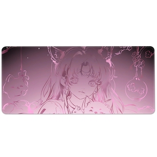 高级感鼠标垫超大号渐变线条电脑桌垫定制办公室键盘垫男女滑鼠垫