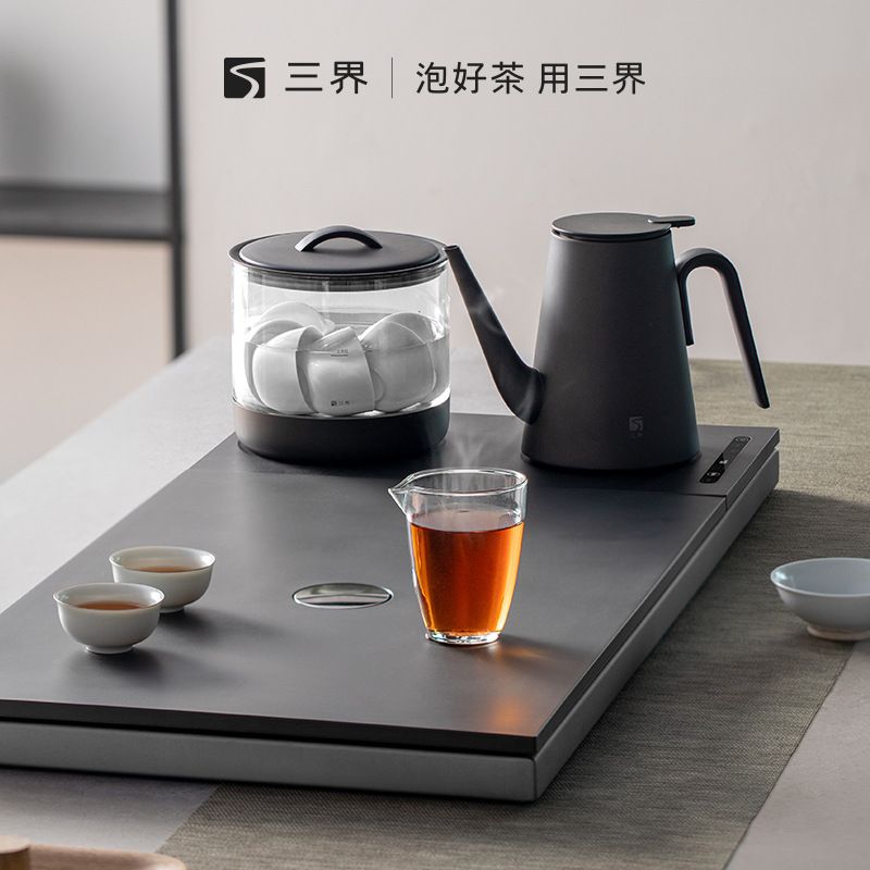 三界DK3全自动电热水壶底部上水煮嵌入式茶台恒温水壶一体烧水壶