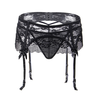 蕾丝吊带袜连内裤一体式套装透明丝袜吊袜带性感私密睡衣大码内衣