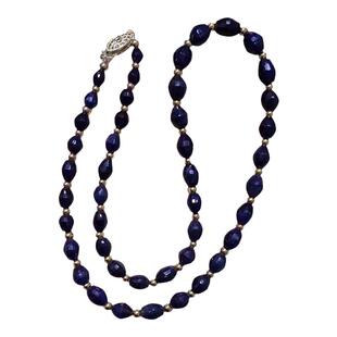 矿区出产山东昌乐天然蓝宝石项链一物一证带证书包邮男女均可佩戴