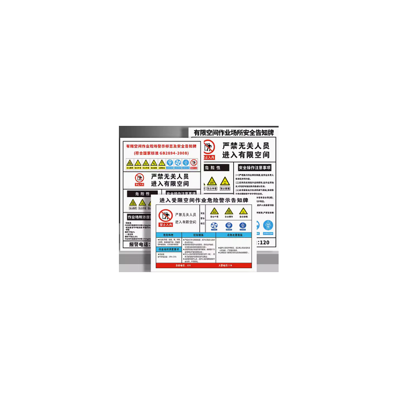 安全风险点告知牌卡锅炉房配电室有限受限空间安全告知牌职业病危害告知卡卫生风险标识警示标志牌全套定制