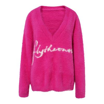 FTT软糯慵懒风V领毛衣针织衫女