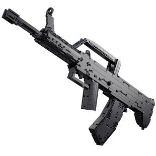 电动连发积木枪QBZ95式拼装积木玩具枪男孩可发射子弹冲锋枪礼物