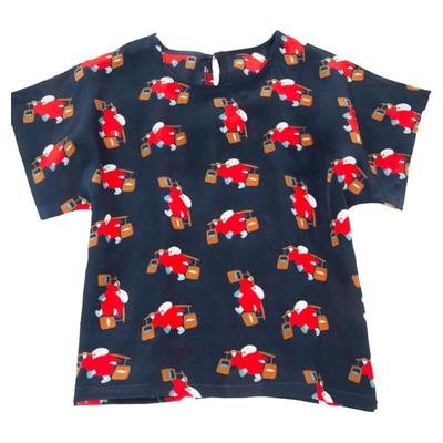 夏季儿童蚕丝短袖上衣卡通T恤