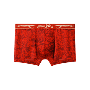 麦左男士本命年红色内裤男款纯棉裆结婚礼物礼盒男生四角平角裤头