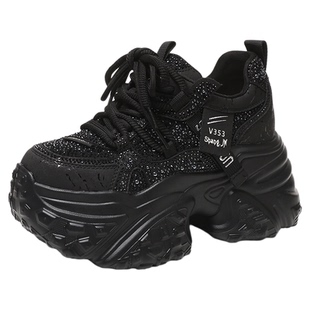 厚底老爹鞋女内增高2025新款秋冬9cm小个子运动休闲百搭水钻女鞋