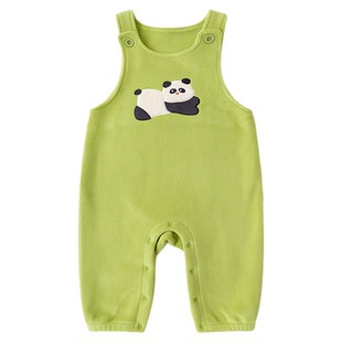 宝宝背带裤春季新款小童裤子加绒男童长裤保暖儿童休闲裤卡通春装