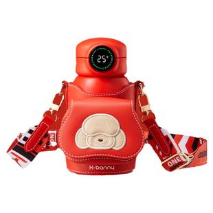 可宾尼显温儿童保温杯食品级316男孩幼儿园上学专用带吸管水杯子