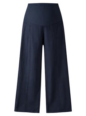 【亚麻】婧麒孕妇春夏薄款阔腿裤