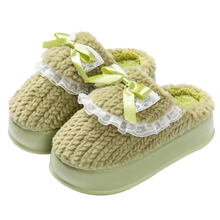 踩屎感棉拖鞋女款秋冬季2025新款室内家居厚底增高保暖毛绒棉拖女