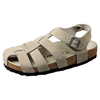 岛外DAOWAI凉鞋女夏季罗马鞋勃肯鞋女外穿平底休闲博肯软木鞋