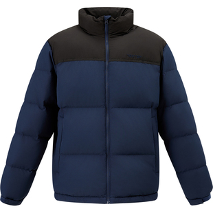 探拓户外秋冬季防风防水加厚保暖立领短款羽绒服男女士款黑色外套