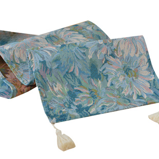 美式复古桌旗高级感家用餐桌布装饰茶几电视柜长条桌巾卧室床尾巾