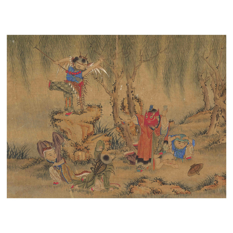 清代焦秉贞婴戏图国画微喷复制