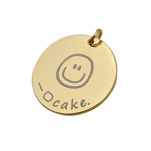 定制刻字母名字钛钢镀金圆牌项链吊坠情侣男女七夕情人节生日礼物