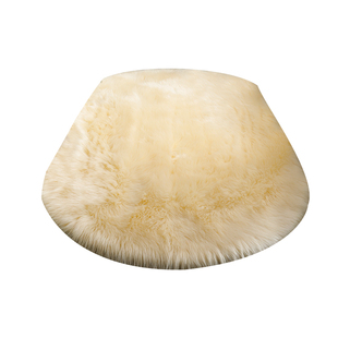 椭圆形羊毛地毯卧室床边毯毛毛垫子少女房间装饰网红拍照白色地垫