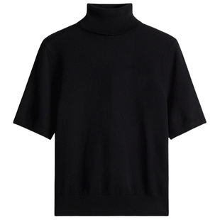 HM女装毛针织衫春季慵懒风细密内搭短袖上衣打底衫1293965