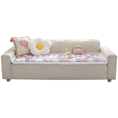 加厚馒头垫田园沙发垫四季通用2025新款防滑实木直排单人坐垫套罩