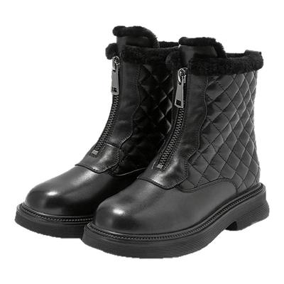 星期六舒适保暖厚底增高短靴女