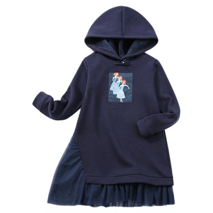 【春秋清仓】雅童小铺童装女童卫衣儿童秋冬加绒长款儿童卫衣裙