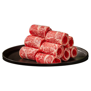 鲜罗纪原切牛肉卷胸腩雪花肥牛卷正宗牛肉片进口火锅烧烤必备食材