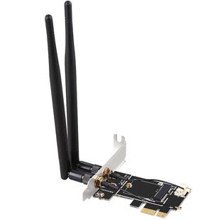 DIEWU迷你MINIPCIE笔记本无线wifi网卡转接卡 pciE-1X转M.2 NGFF-Ekey 支持蓝牙带散热片无线网卡M.2接口