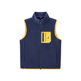 【户外基本款】NAUTICA童装 男童女童春秋冬季摇粒绒马甲外穿露营