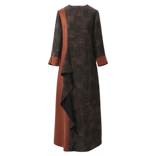 吉祥衣家新中式国风高定真丝高端气质显瘦修身女装落英昭昭连衣裙