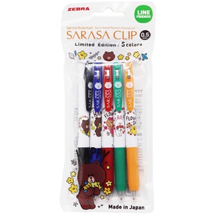 日本ZEBRA斑马JJ15布朗熊第二弹限定款中性笔line friends合作款荧光笔学生考试动漫卡通按动彩色中性水笔0.5