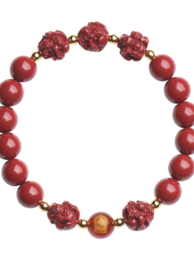 普陀山朱砂三合六合本命佛手链