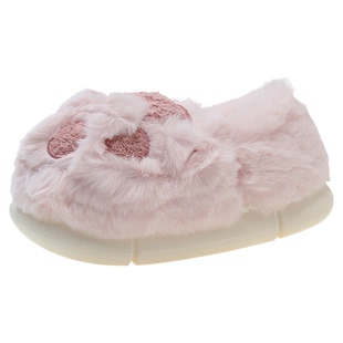 可爱猫爪棉拖鞋女冬季少女心居家室内防滑厚底毛绒保暖全包跟棉鞋