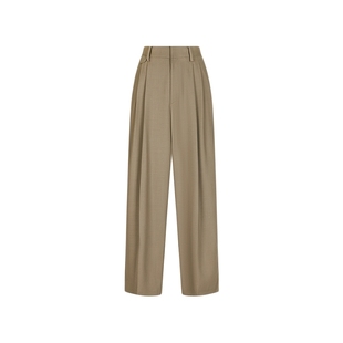 LESS高腰通勤直筒裤女新实用主义绵羊毛休闲西装裤子女2P2E13080