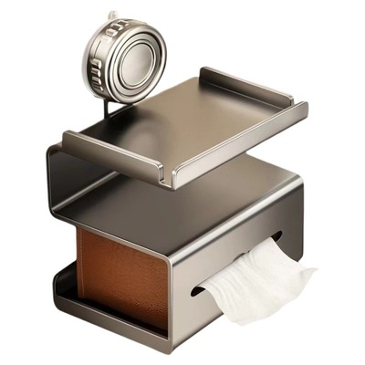 一拧即用！浴室吸盘卷纸架厕纸盒