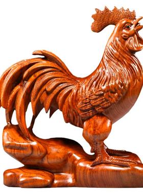 摆件十二生肖吉祥物实木木头补角