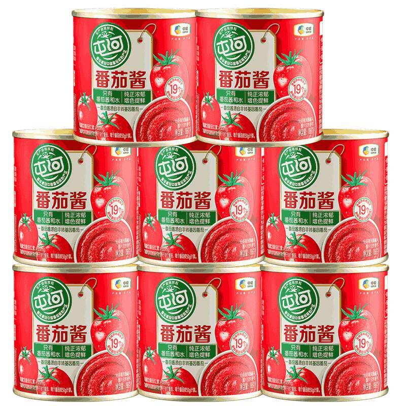 中粮屯河新疆内蒙番茄酱198gX8罐西红柿番茄丁罐头番茄膏番茄沙司