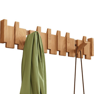 实木钢琴键挂衣架墙上壁挂入户挂衣钩进门玄关衣帽衣服挂钩免打孔