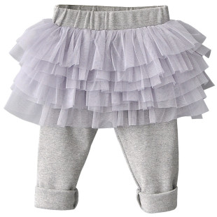 女童裤子婴儿裤裙秋冬装加绒宝宝打底裤儿童假两件蓬蓬纱裙裤洋气